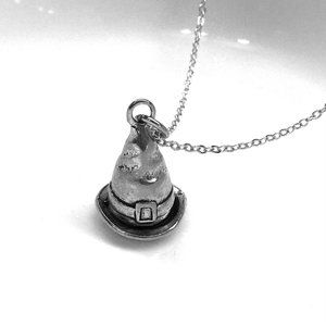 Miniature Witch Hat Halloween Costume Scary Charm Gift Pendant Necklace